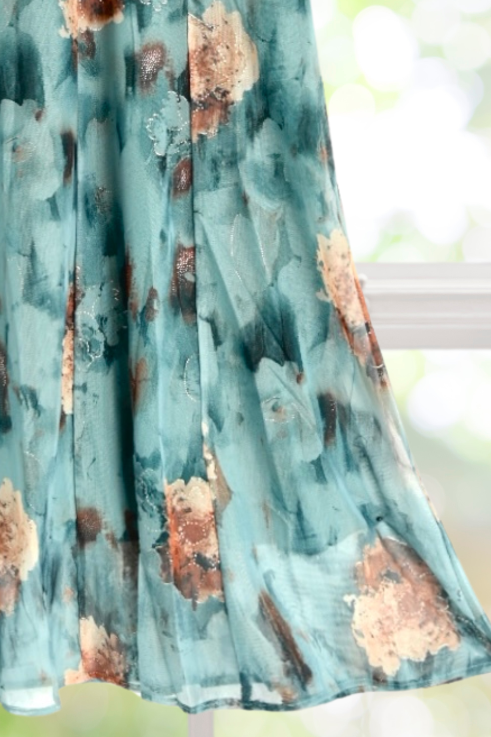 Adelaide Teal Floral Mesh Dress